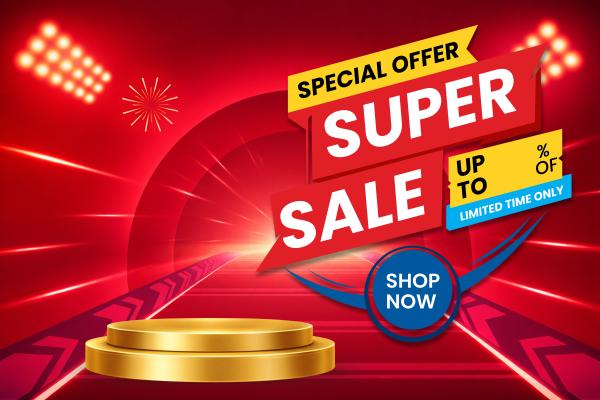 Banner khuyến mãi siêu giảm giá cho cửa hàng