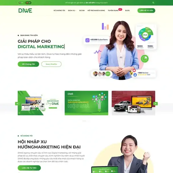 Theme WordPress công ty agency 3, marketing online 03 (fix 12/2023 )