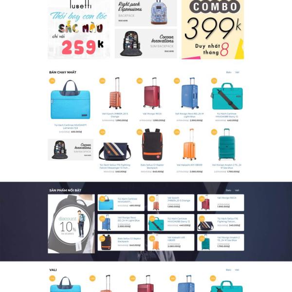 Theme WordPress bán balo túi xách