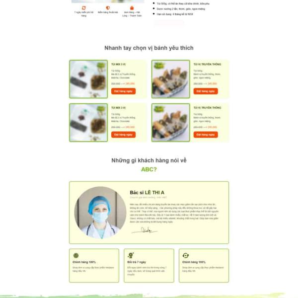 Theme WordPress lading pape bánh giảm cân