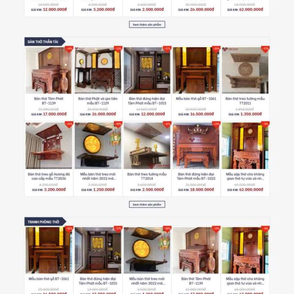 Theme WordPress bán bàn thờ 1