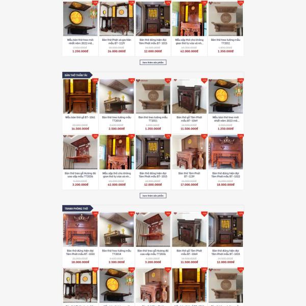 Theme WordPress bán bàn thờ cúng