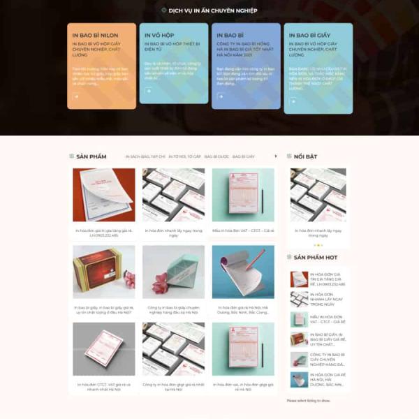 Theme WordPress in ấn bao bì