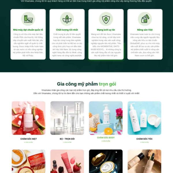 Theme WordPress gia công mỹ phẩm 1