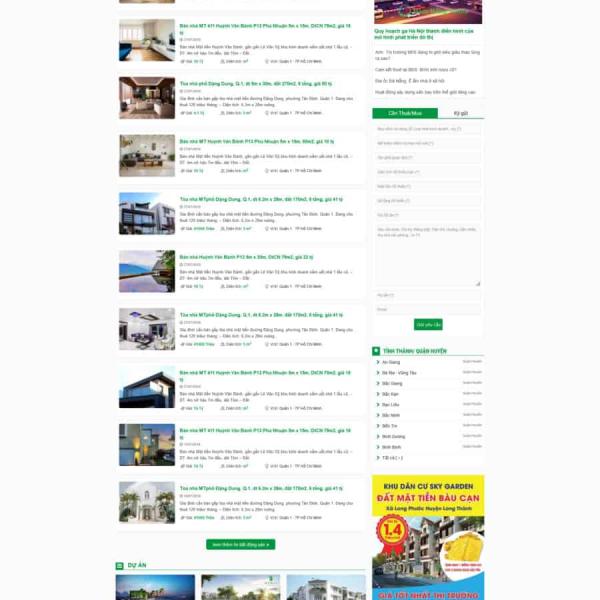 Theme WordPress rao vặt BĐS vip