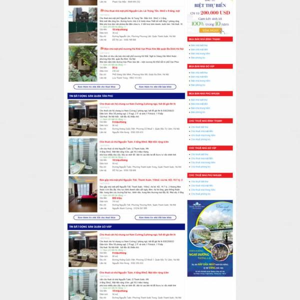 Theme WordPress rao vặt BĐS