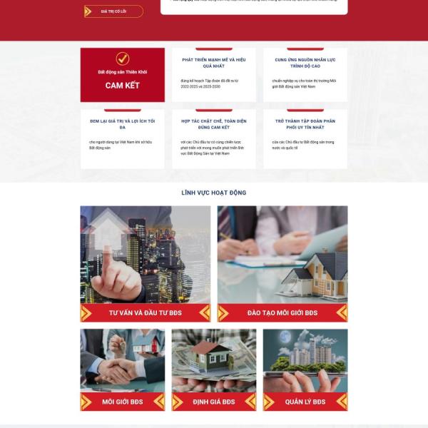 Theme WordPress giống tập đoàn BĐS thiên khôi