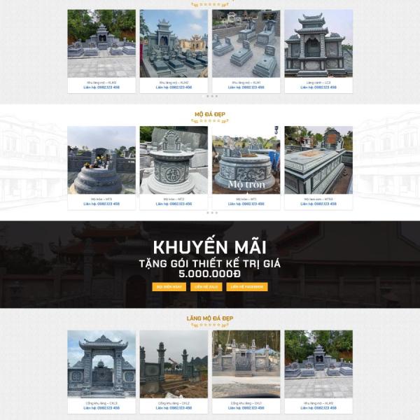 Theme WordPress lăng mộ đá mỹ nghệ