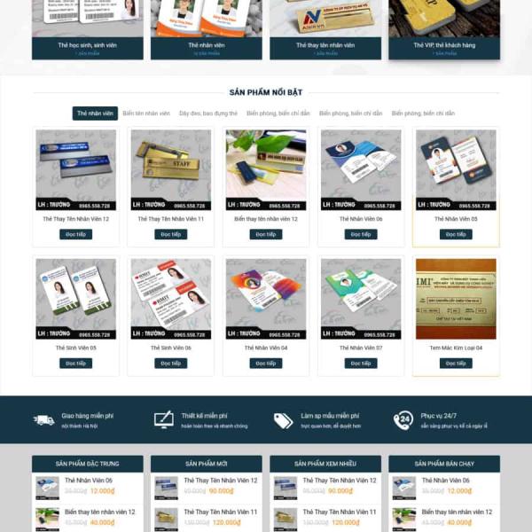 Theme WordPress quảng cáo làm biển chức danh