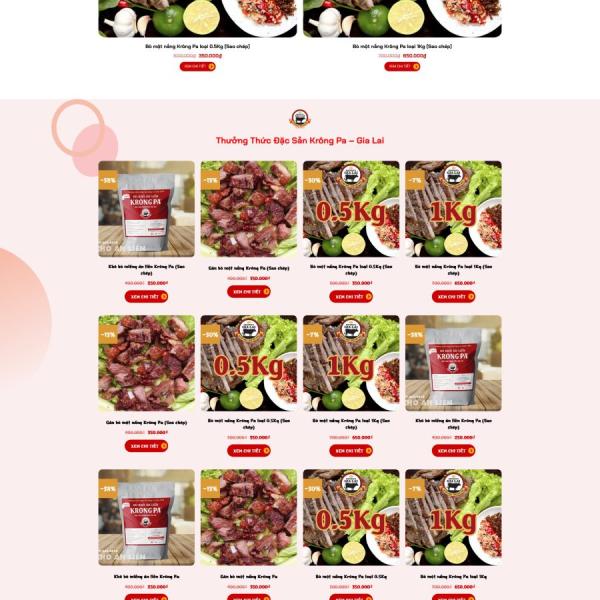 Theme WordPress bò một nắng đặc sản tây nguyên