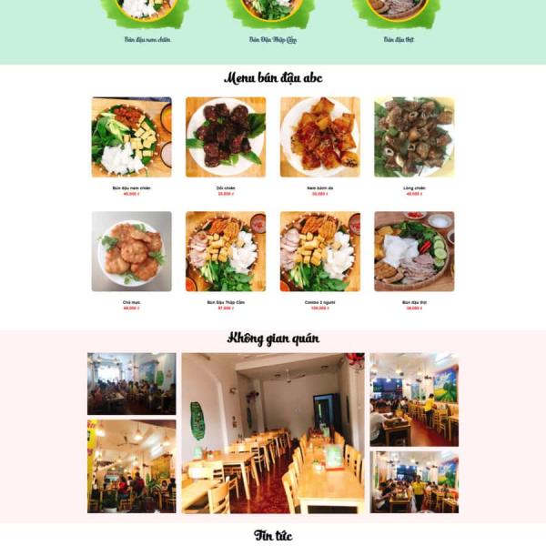 Theme WordPress quán ăn bún đậu mắm tôm