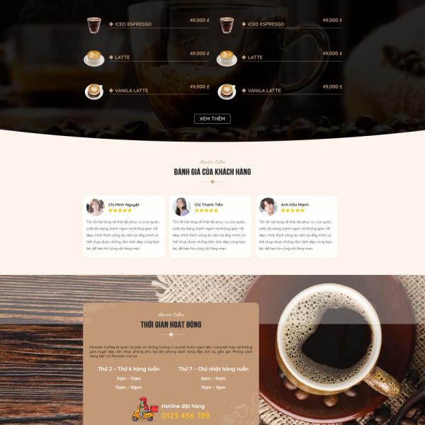 Theme WordPress quán cafe trà sữa