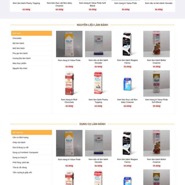 Theme WordPress shop nguyên liệu làm bánh 2