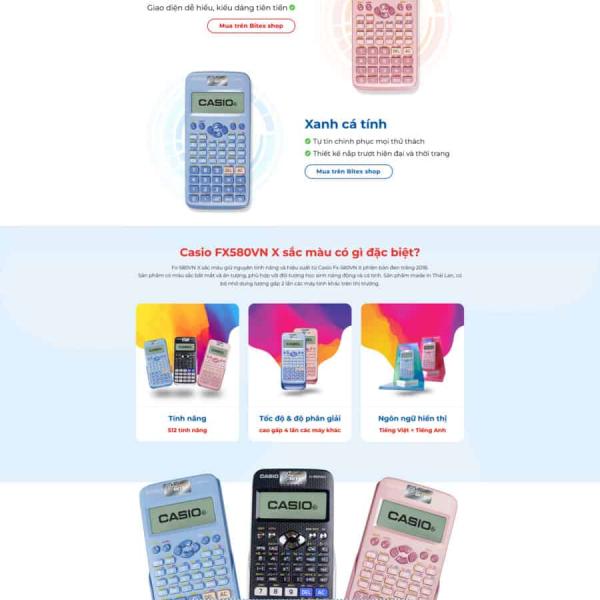 Theme WordPress lading pape giới thiếu máy tính casio