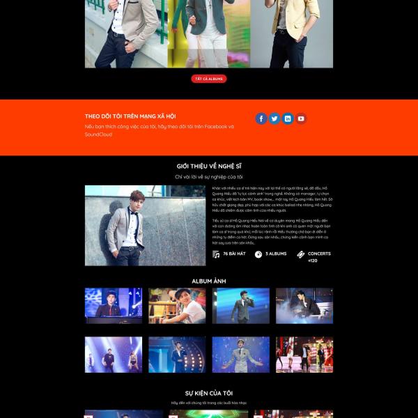 Theme WordPress giới thiệu ca sĩ 2