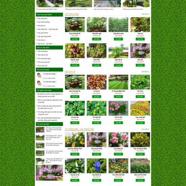 Theme WordPress bán cây xanh