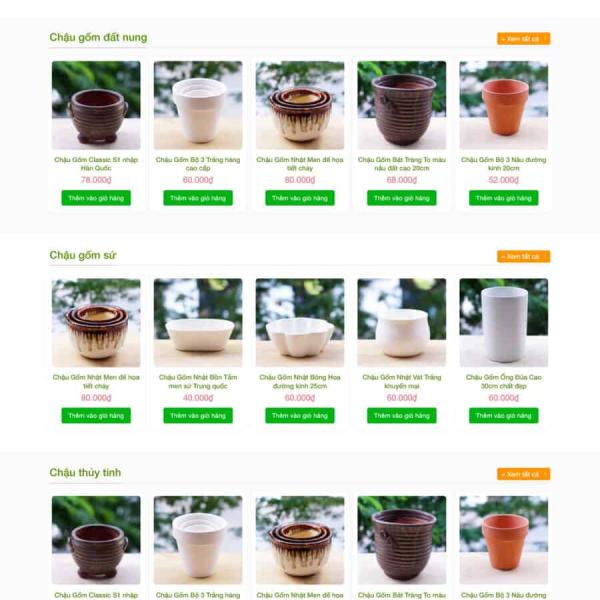 Theme WordPress bán chậu cây