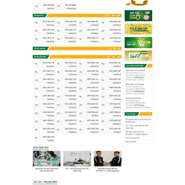 Theme WordPress bán sim số đẹp