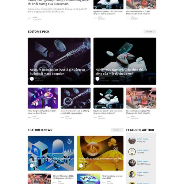 Theme WordPress tin tức coin đẹp chuẩn SEO