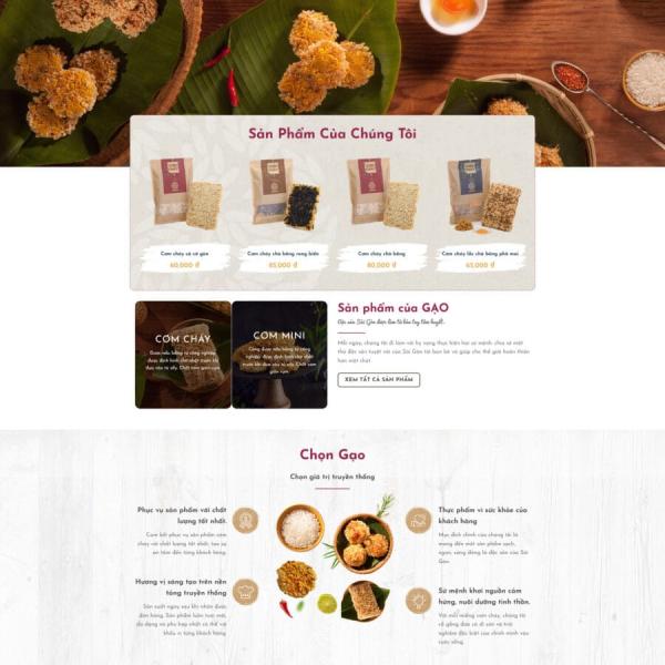 Theme WordPress bán đồ ăn vặt cơm cháy