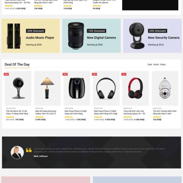 Theme WordPress shop công nghệ điện máy