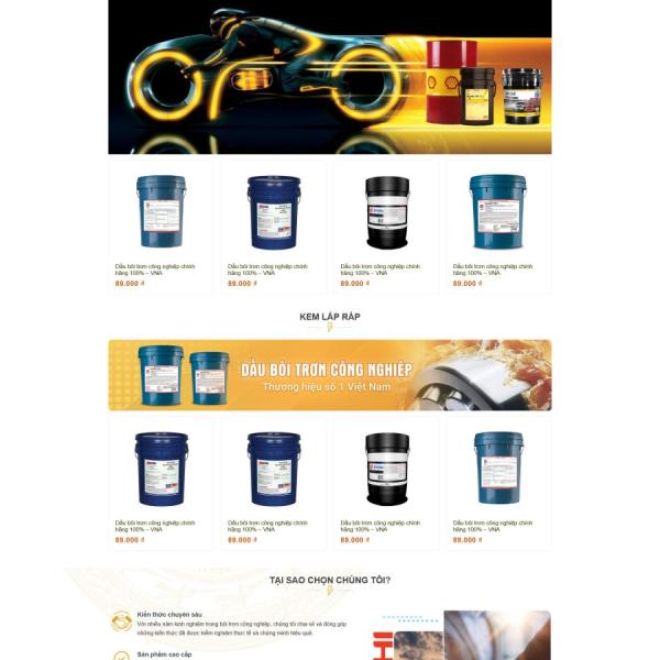 Theme WordPress bán dầu nhớt bôi trơn