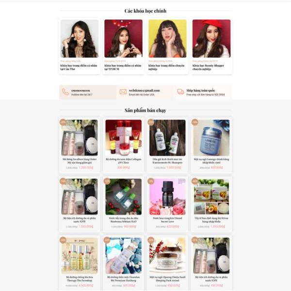 Theme WordPress web dạy trang điểm