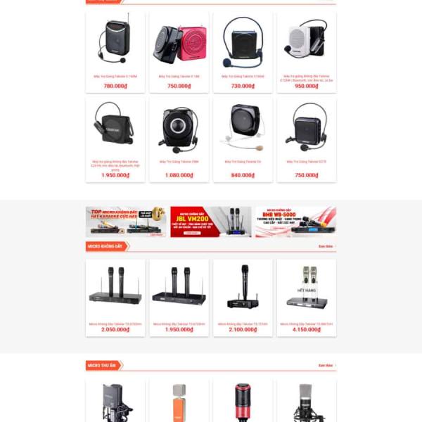 Theme WordPress bàn thiết bị âm thanh