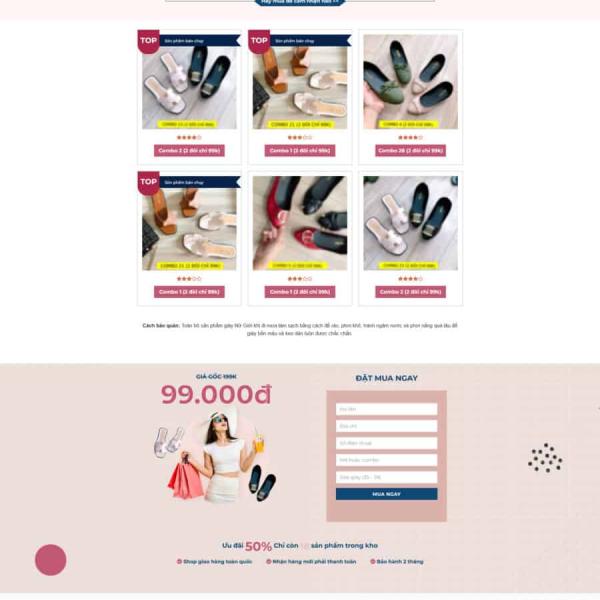 Theme WordPress lading pape bán dép