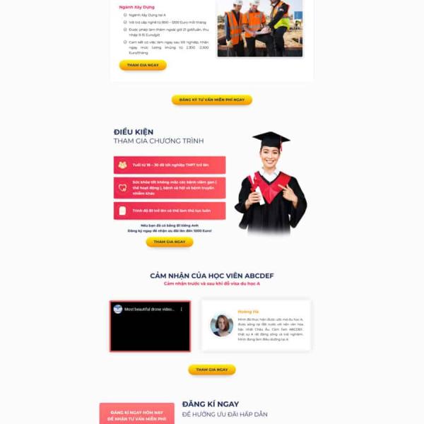 Theme WordPress dịch vụ du học