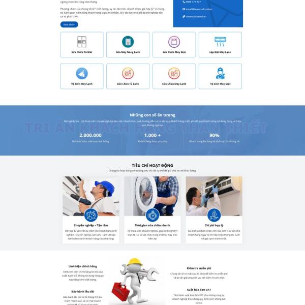 Theme WordPress dịch vụ sửa điện lạnh 5