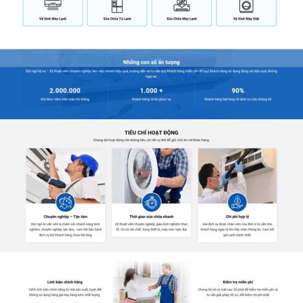 Theme WordPress dịch vụ điện lạnh