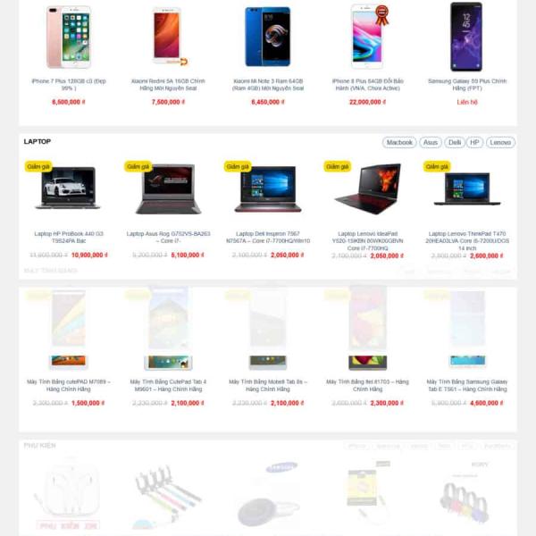 Theme WordPress giống điện máy xanh