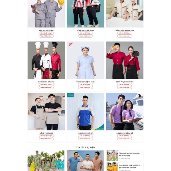 Theme WordPress xưởng may đồng phục