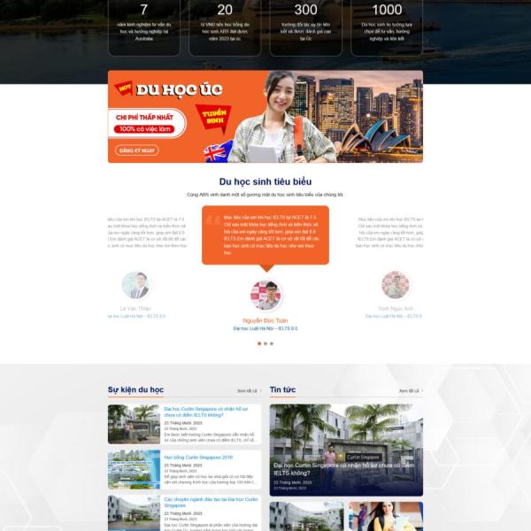Theme WordPress du học chuẩn đẹp