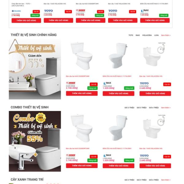 Theme WordPress thiết bị vệ sinh, vật kiệu xây dựng