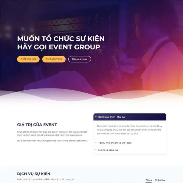 Theme WordPress công ty tổ chức sự kiện 7 siêu đẹp