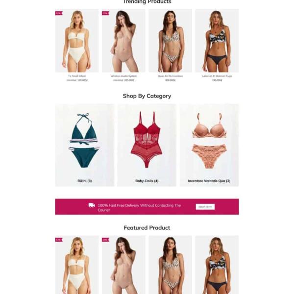 Theme WordPress shop thời trang áo lót sexy