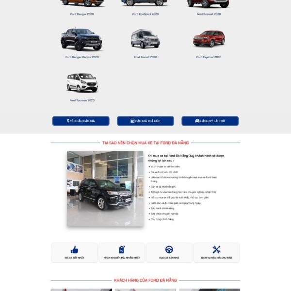 Theme WordPress showroom ô tô Ford Đà Nẵng