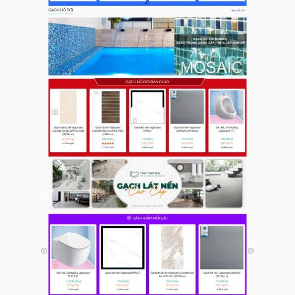 Theme WordPress siêu thị gạch men đẹp