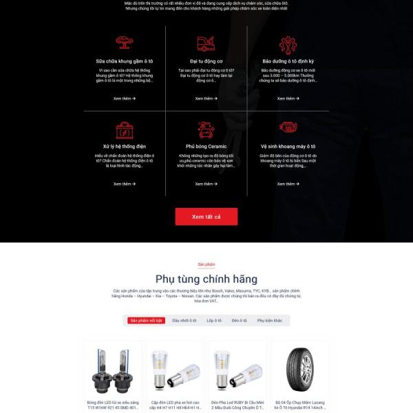 Theme WordPress gara, phụ kiện ô tô