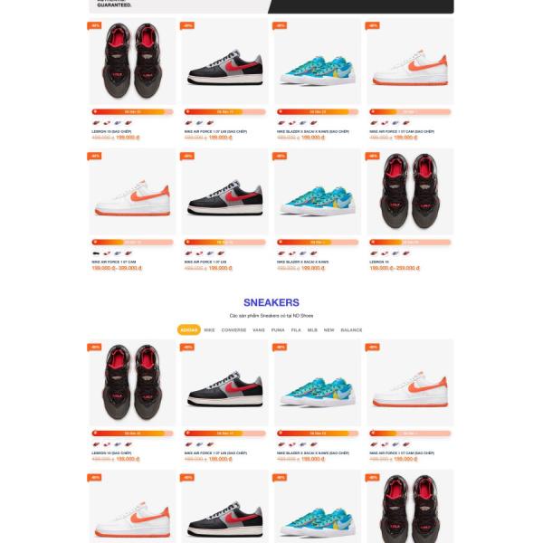 Theme WordPress shop giày 1