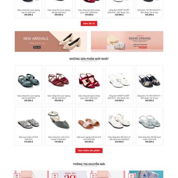 Theme WordPress shop giày nữ