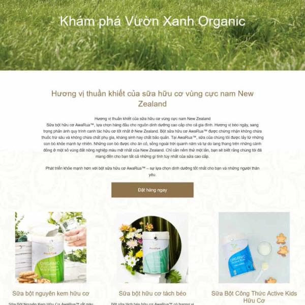 Theme WordPress giới thiệu công ty sữa hữu cơ