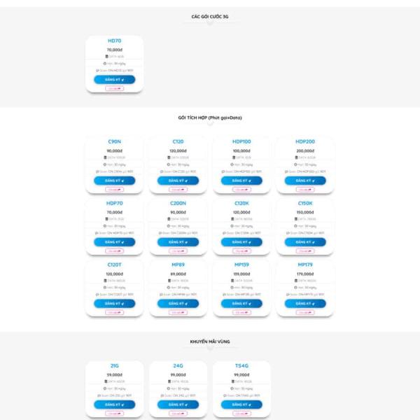 Theme WordPress bán gói cước mobile