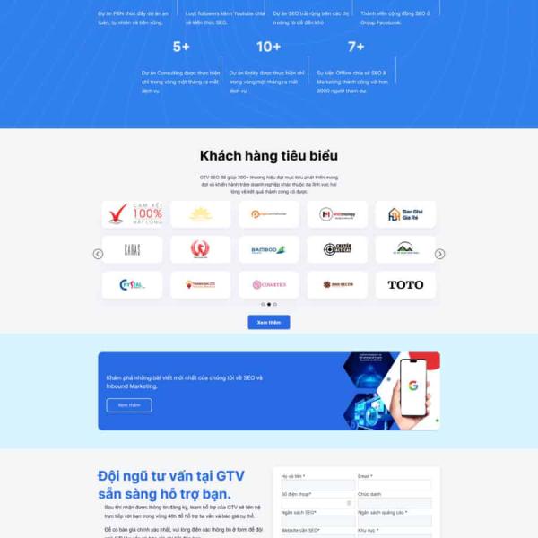 Theme WordPress công ty dạy SEO gtv