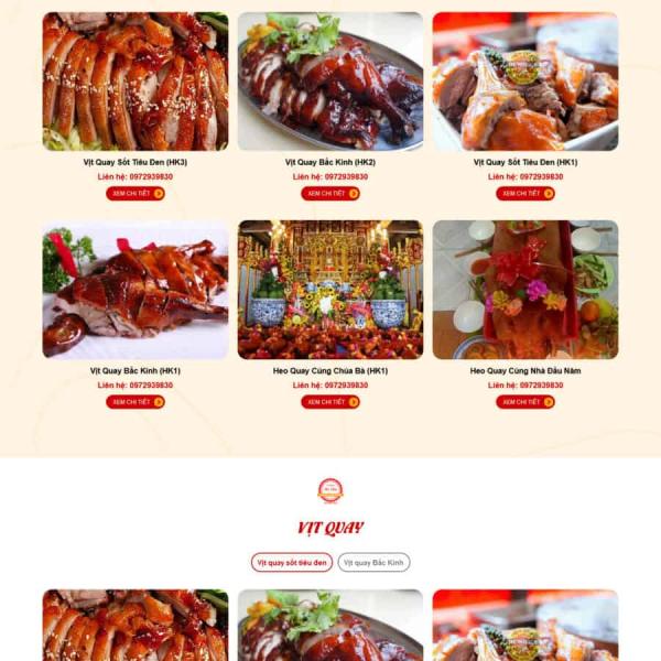 Theme WordPress bán heo quay, quán ăn nhà hàng