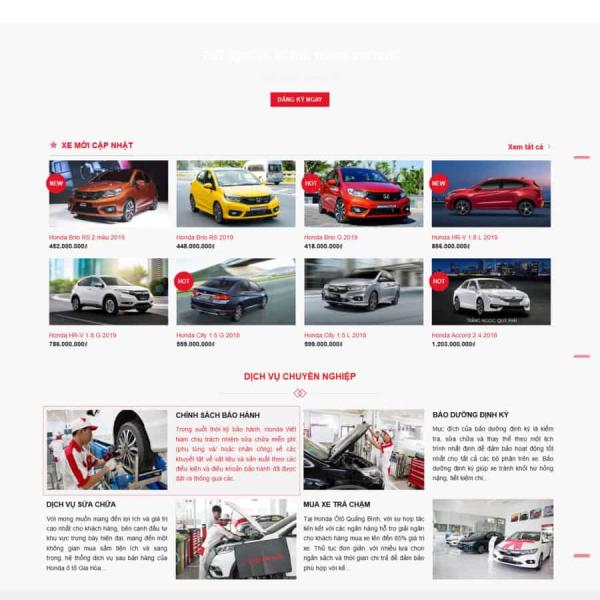 Theme WordPress bán ô tô Honda 3