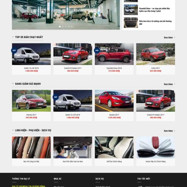 Theme WordPress bán ô tô Hyundai 2