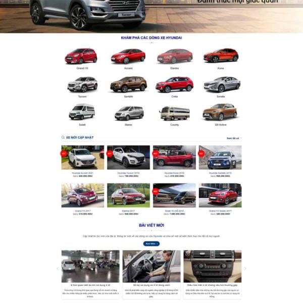 Theme WordPress bán ô tô Hyundai 3